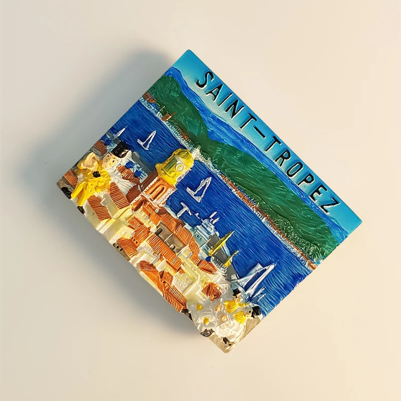 France，Provence，Val, Saint Tropez，3D Stereoscopic，Tourism souvenirs，Resin painting，Decoration home，Refrigerator magnets