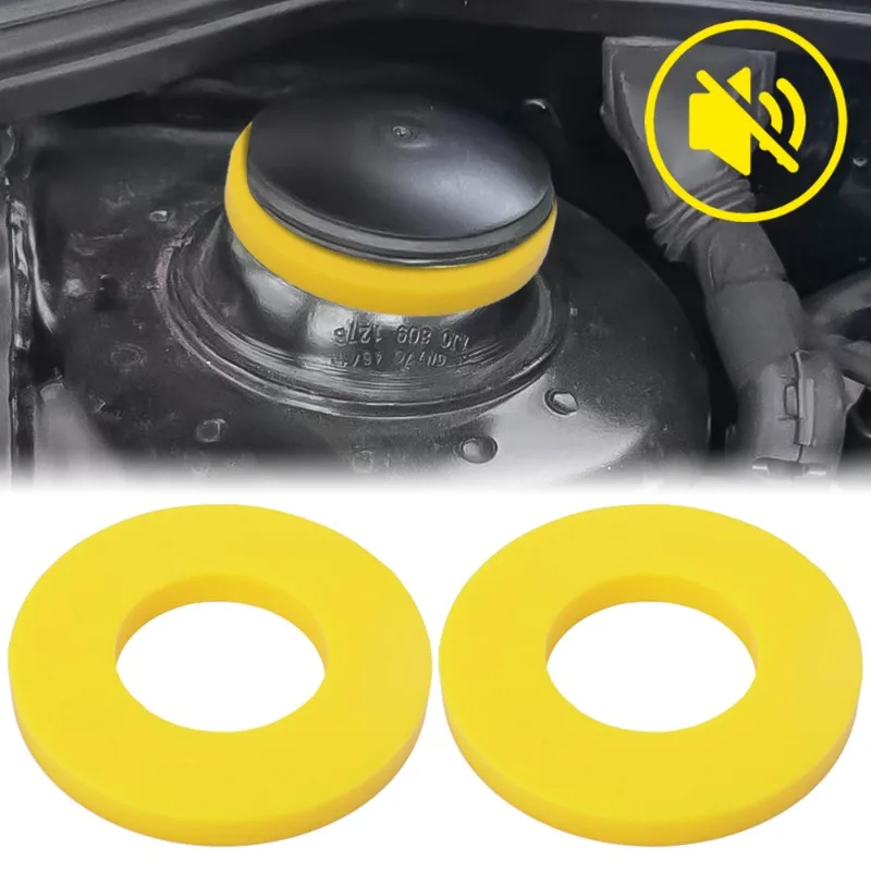 2pcs Silencer Pad Rubber Bushing Dampers Universal Front Strut Tower Mount Suspension Shock-Absorbing Bearing Washer Over Bumps