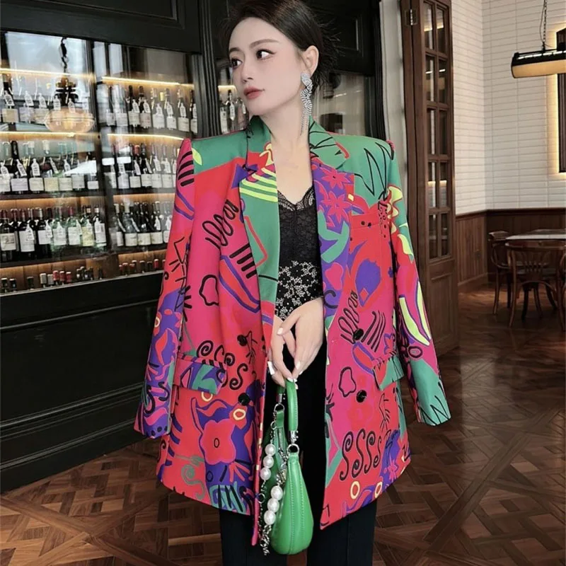 

2023 Spring Female New Korean Niche Fried Street Slim Blazer Joker Royal Sister's Temperament Unique Design Sense Suit Jacket