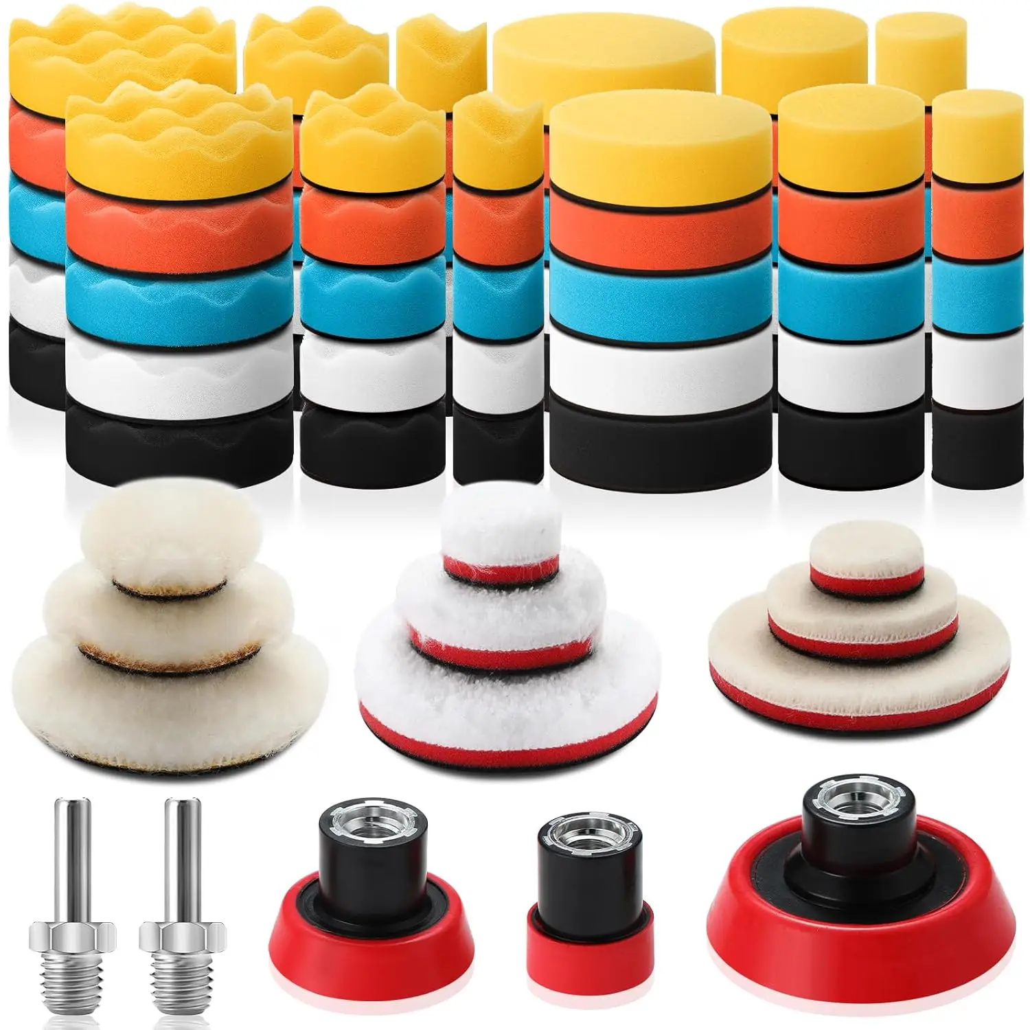 

Комплект полировальных подушечек из пенопласта для автомобиля, 74 шт., с полировальными подушечками 1', 2', 3 фута и адаптерами для подкладки