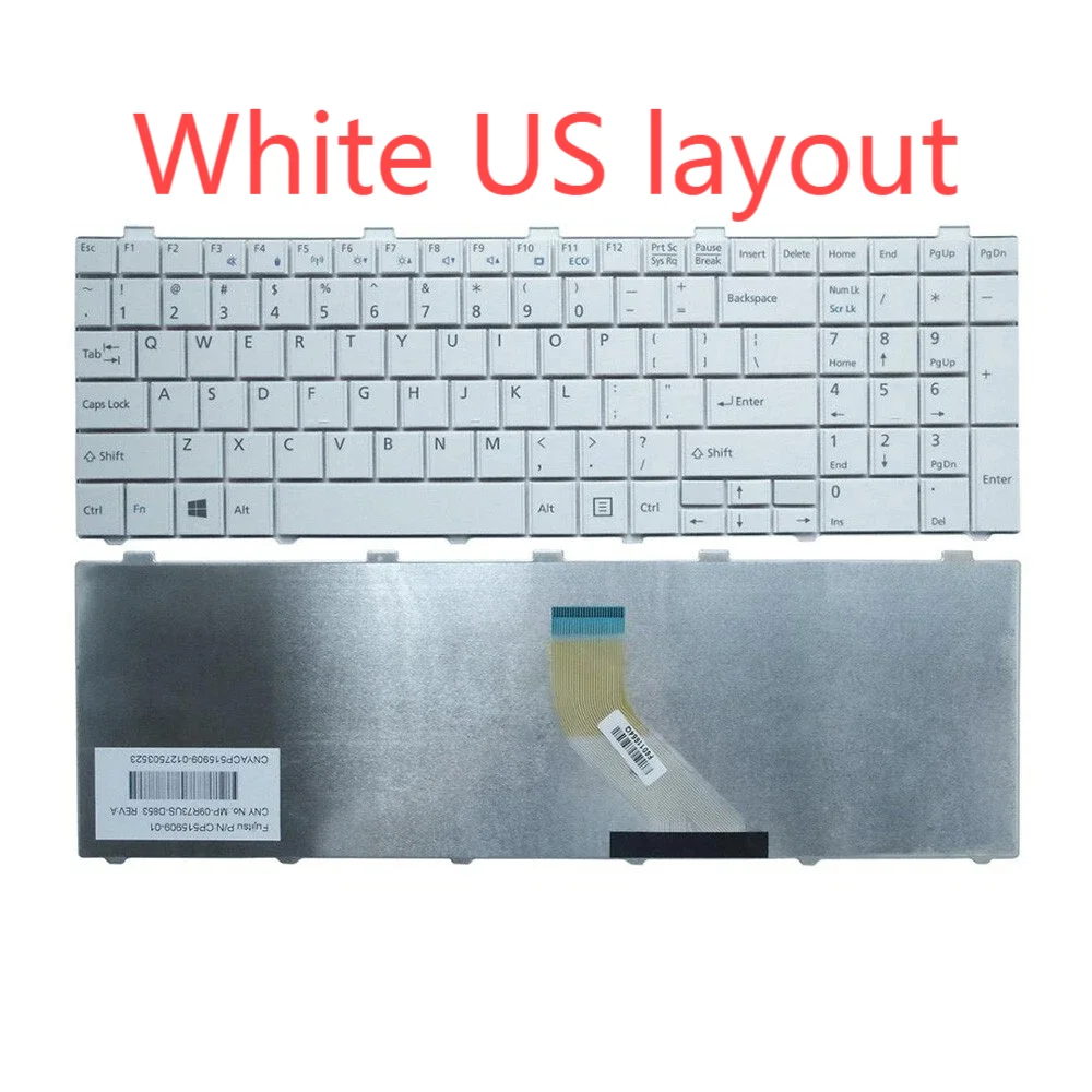 A531 US Laptop Keyboard For Fujitsu Lifebook A530 A531 AH530 AH531 NH751 WHITE