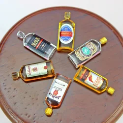 6Pcs 1/12 Doll House Miniature Resin Whiskey Wine Bottle Simulation Drink Model Toy Mini Decoration Dollhouse Accessories