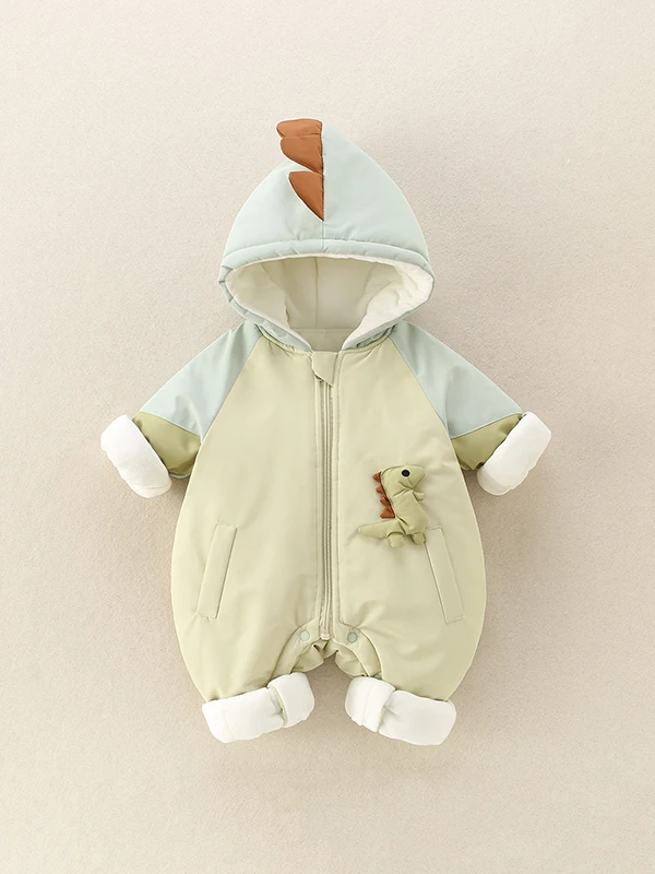 

Baby Boy Autumn Winter Fce Lined Cotton Rer Windproof Warm Outfit Hooded Jaet Long Pants High Waist Commute Sle