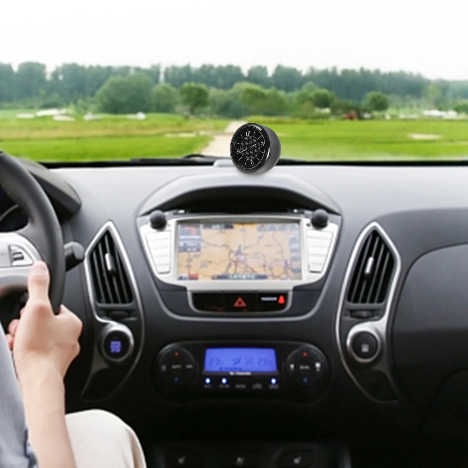 

Glow In The Dark Car Dashboard Small Metal Auto For Dash Stick On Decorative Mini Vehicle Compact Durable Dashboard Clock Truck