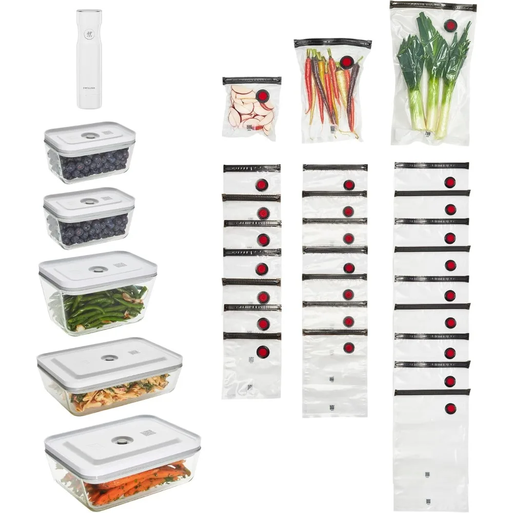 

ZWILLING Fresh & Save 32-Piece Vacuum Sealer Starter Kit: Sous Vide and Meal Prep with Airtight Food Storage Containers
