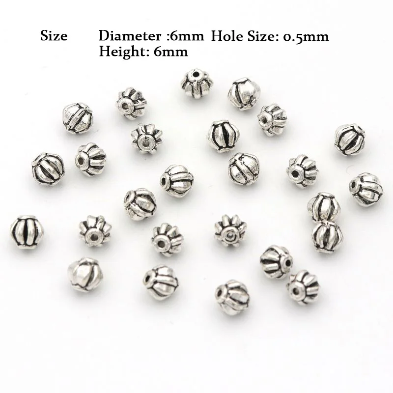 20/50pc Tibetan Silver Color European Metal Lantern Spacer Loose Beads Charm For Jewelry Making Diy Finding Needlework Wholesale