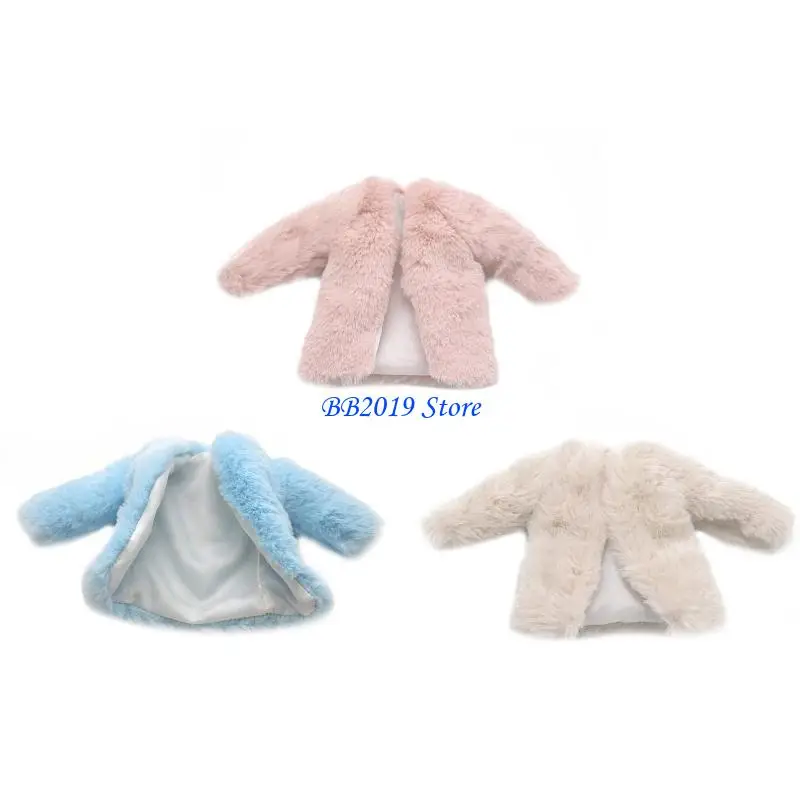 Q0KB 12 pulgadas para ropa muñeca atuendo pelaje piel esponjosa interactiva para niñas cumpleaños