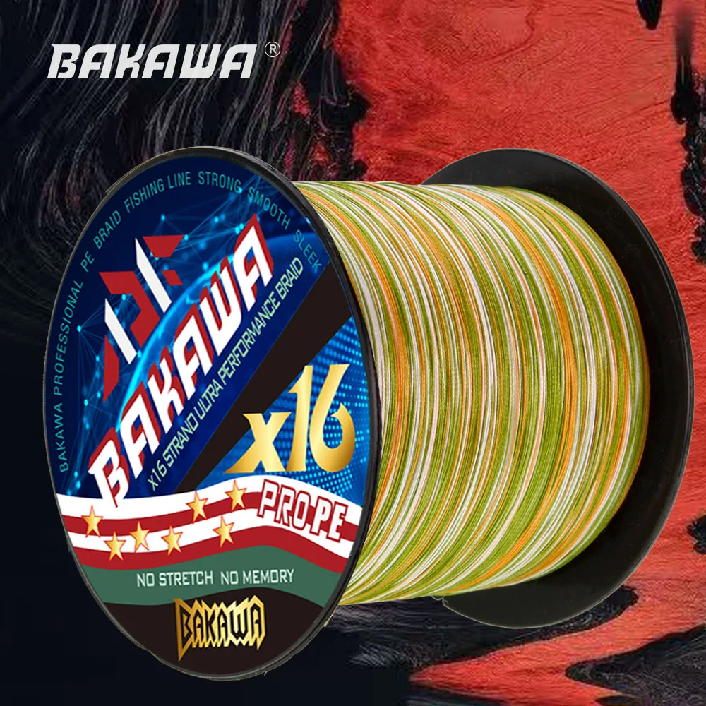 BAKAWA X16 خيط صنارة الصيد 300 متر 16 السواحل مضفر خيط صنارة الصيد متعدد الفتيل خط البولي ايثيلين ل ​ ملحقات صيد سمك الشبوط