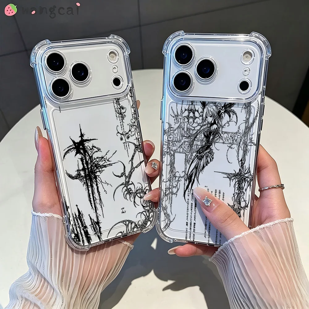 HOT Dark Gothic Decorative Sketches Phone Case For Samsung Galaxy S26 S25 S24 S23 S22 S21 S20 Edge FE Ultra Plus 4G 5G Anti Fall