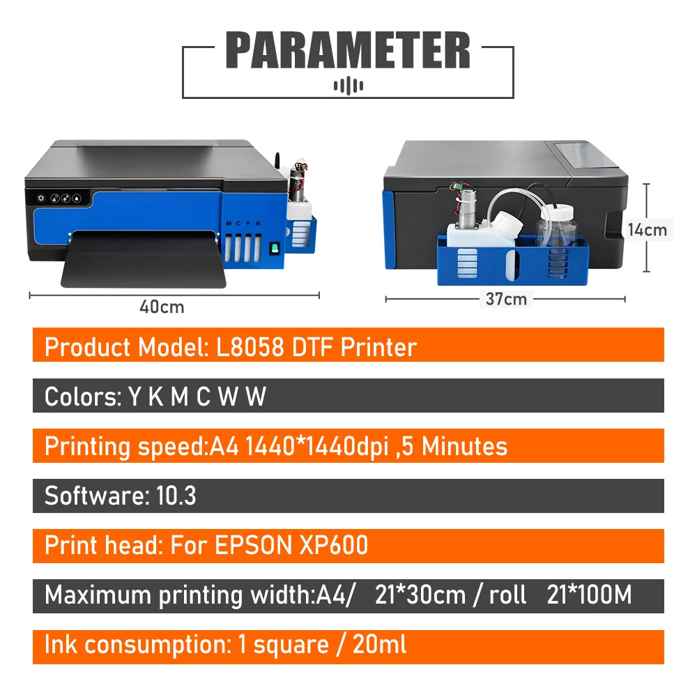 For Epson XP600 DTF Printer A4 T shirt Printer Direct Transfer Film DTF Printer Bundle for Clothes Hoodie DTF Printing Maching