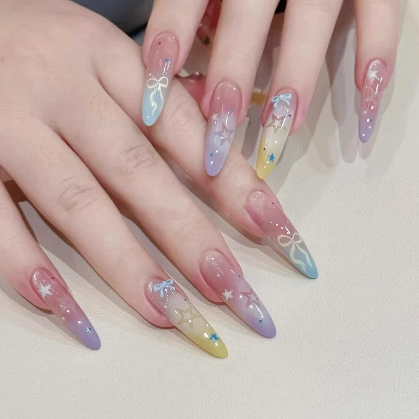 1개 별 모양 네일 아트 스티커, 스프레이 페인트 디자인 자가 접착 프렌치 데칼 네일 팁 네일 아트 데코 스텐실 액세서리