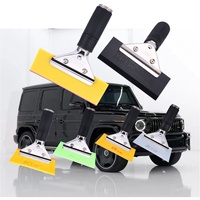 KTM Metal Stainless Steel Handle Rubber Water Scrape Rubber Squeegee Car Window Ice Scraper Vinyl Film Wrap Tinted Tool