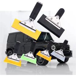 KTM Metal Stainless Steel Handle Rubber Water Scrape Rubber Squeegee Car Window Ice Scraper Vinyl Film Wrap Tinted Tool