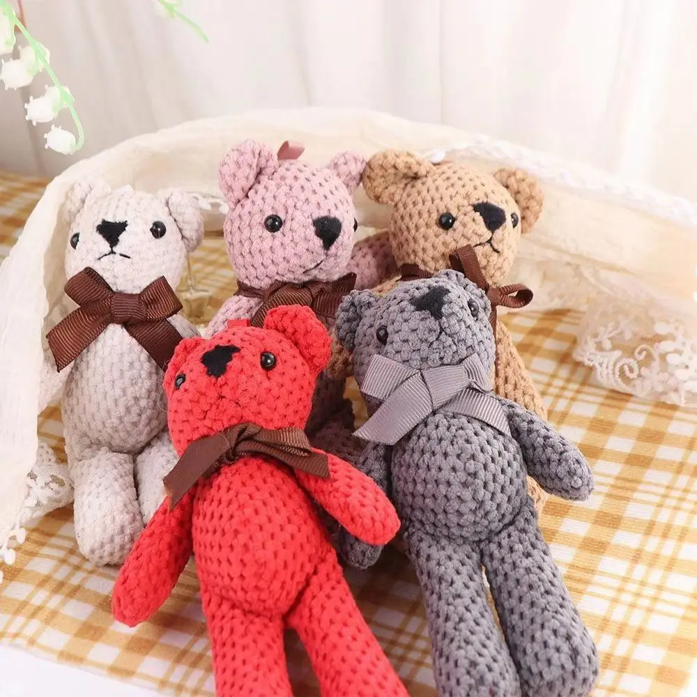 Soft Stuffed Pineapple Bear Plush Toys Super Cute Mini Size Stuffed Bear Keychain Creative Design Mini Bear Dolls Party Decor