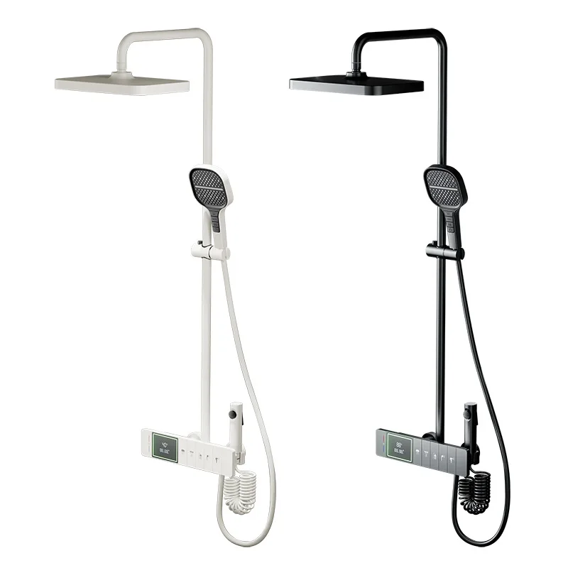 

All copper gun gray, thermostatic shower shower set, digital pressurization, spray gun, bath household