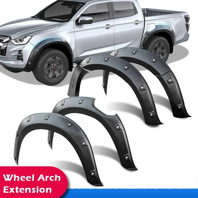 

6'' Rivet Style Fender Flares Wheel Arch Extension For Isuzu dmax 2020 2021 2022 2023 Mudguard Double Cabin Car accessories