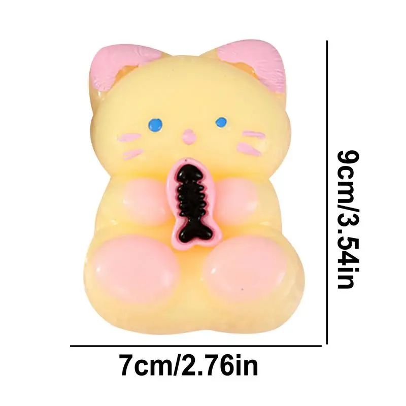 Gato squeeze brinquedo elástico dos desenhos animados mãos exercício brinquedos espremer brinquedos fidget mãos exercício brinquedos fidget corpo redondo macio para meninos