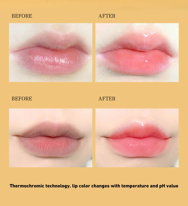 Color Changing Petal Jelly Lipstick Nourishing Moisturizing Waterproof Fading Staining Cup Changing Balm Temperature Lip Makeup