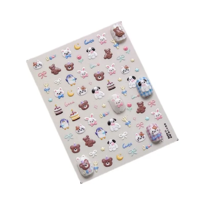 1 Sheet Kawaii Cartoon Animal 5D Puffy Dog Cat Stickers Retro DIY Craft Scrapbook Decals for Laptop Phone Case view 6