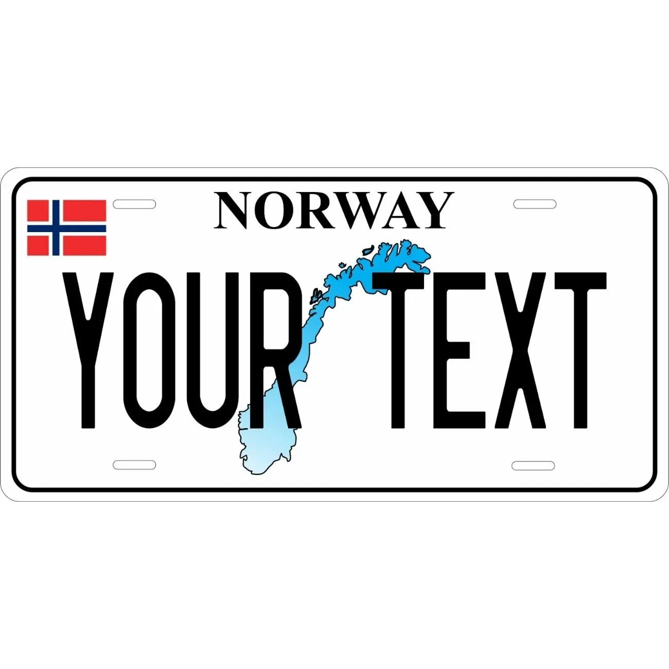 Norwegen-Karte Nummernschild Personalisiertes Individuelles Auto- und Motorrad-Schild (Nur zur Dekoration)