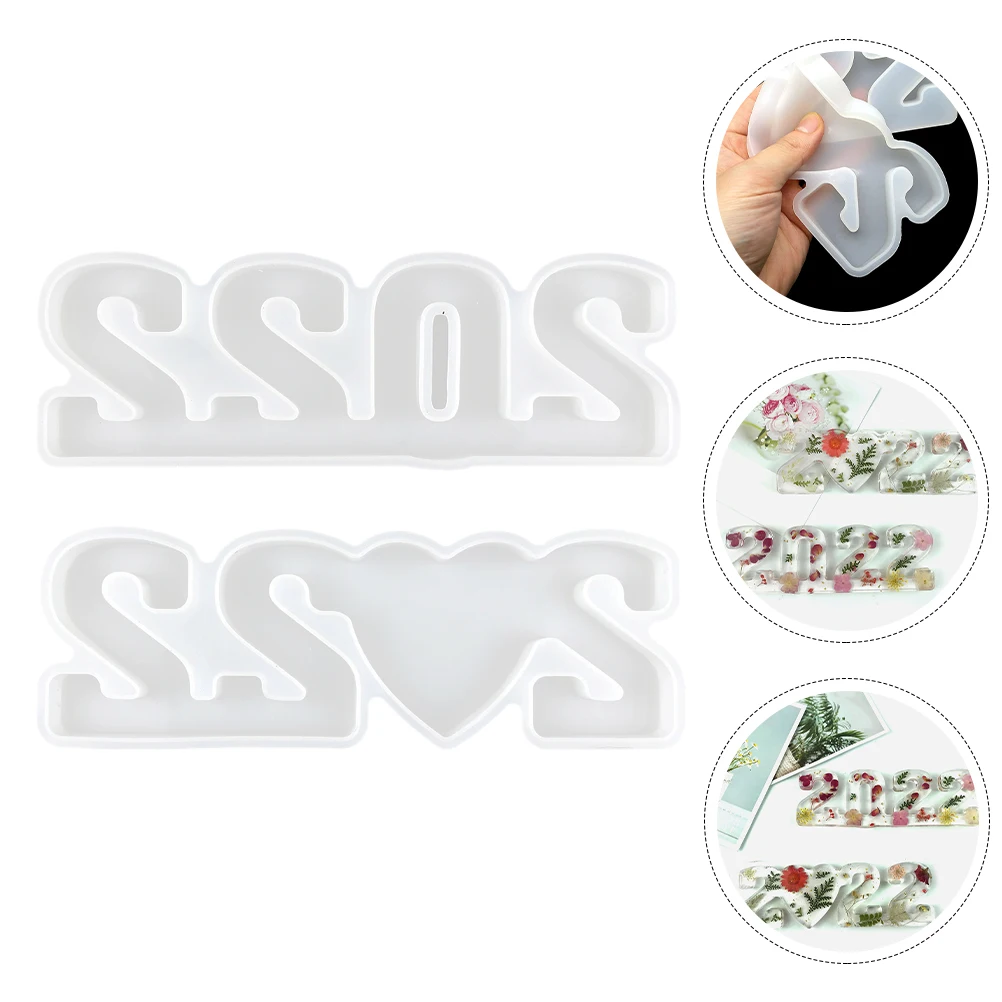 

2 Pcs 3D nament Hanging Accessories DIY Silicone Molds for Epoxy Resin Number Crafting Nonstick Lightweight Jewelry Craft