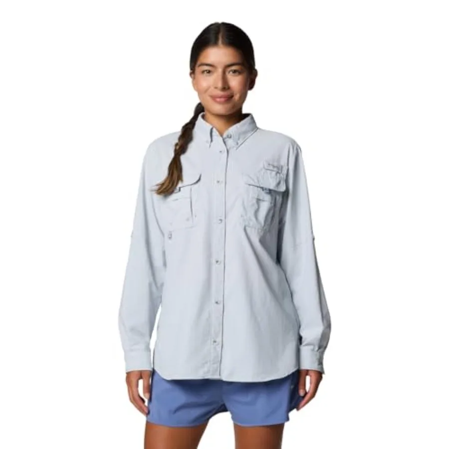 

Women's Bahama II Long Sleeve: outdoor performance shirt, quick-dry polyester, navy blue, UPF 50+ sun protection