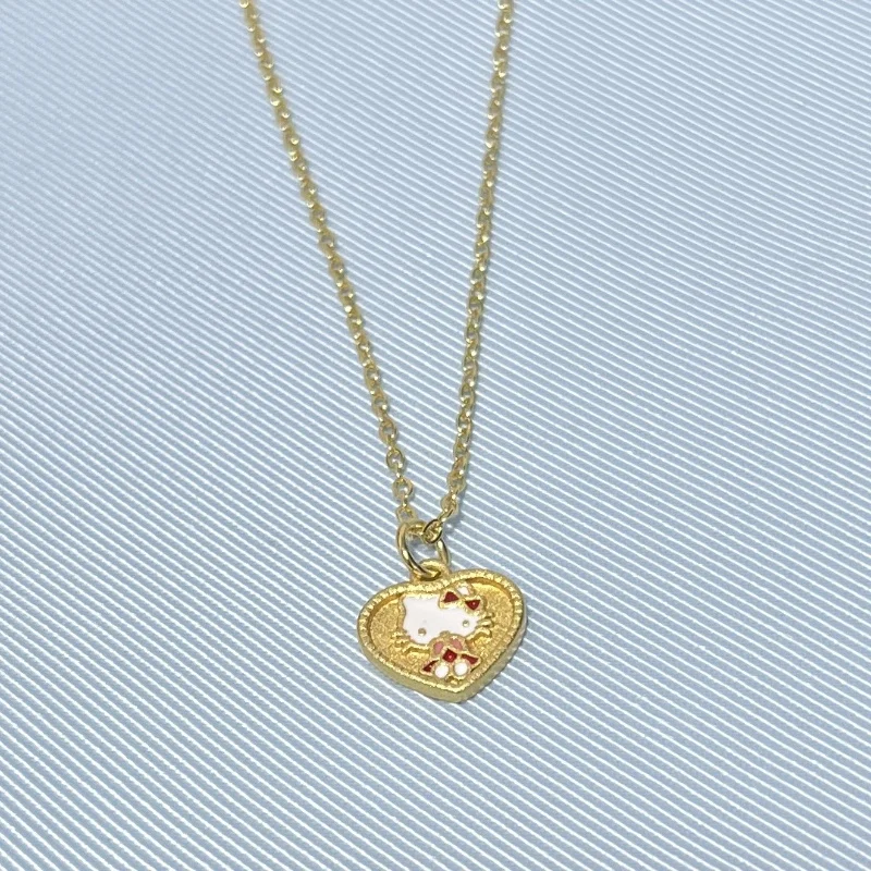 Sanrio Hello Kitty  Necklace Cartoon Anime Action Figures  Jewelry for Women Gift for Friends Student Birthday  Accessories