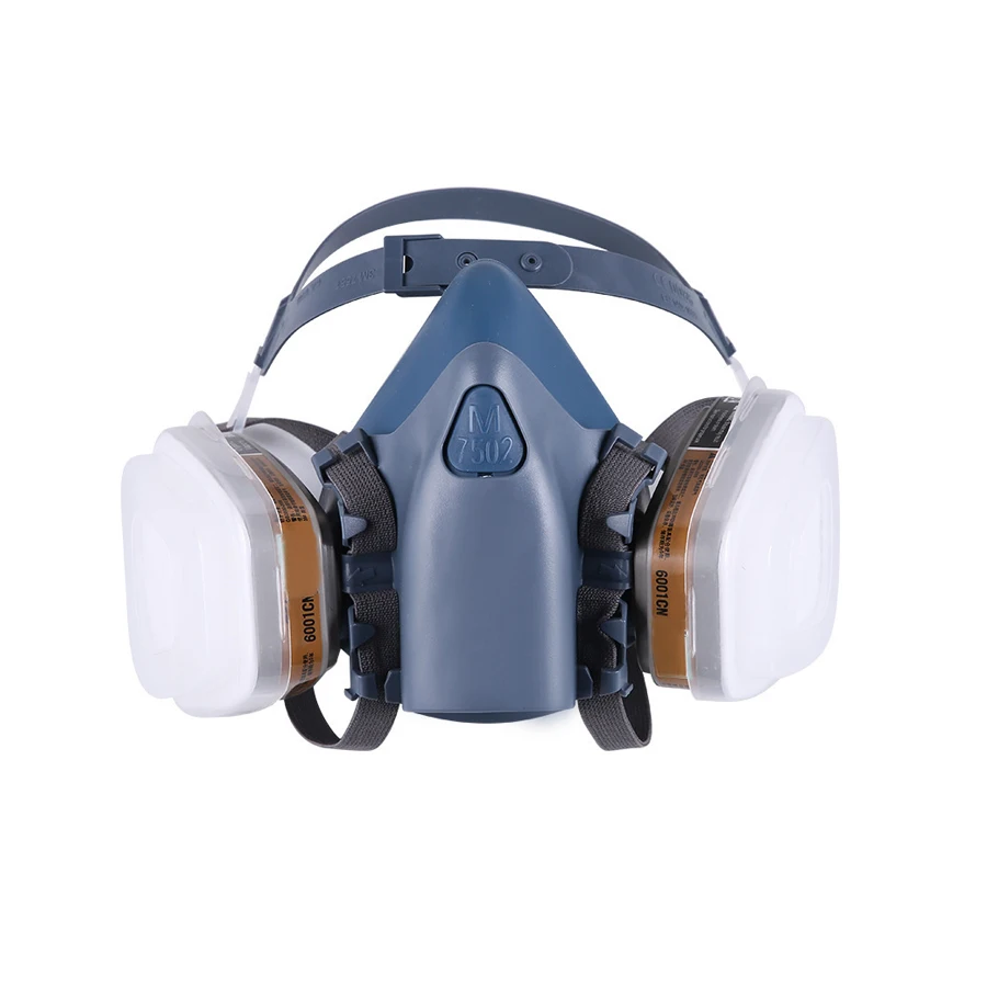 7502 Gas Mask with cartridge 6001 Respirator Half Face Mask for Chemicals Paints Cleaning Fume Dust Protection