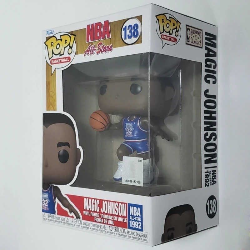 NBA Basketball All-Stars 1992 Magic Johnson #138 Funko Pop! Original Vinyl Figure Collectible Model Desktop Decor Gift for Fans