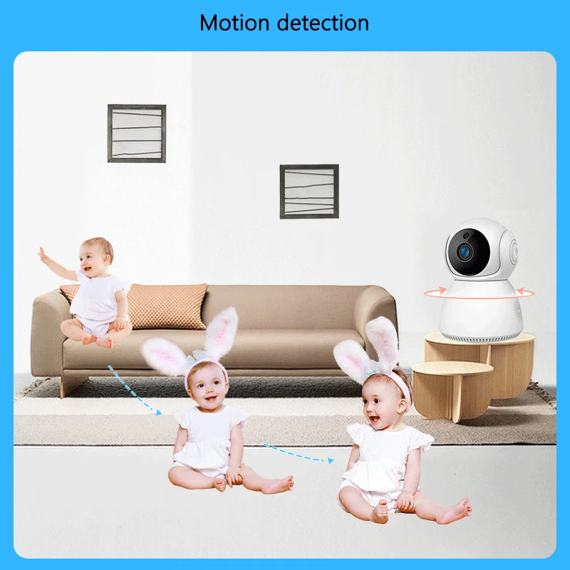 Night Vision Home Surveillance Webcam PTZ Rotation Wireless Wifi Baby Monitor Two-way Voice Human Motion Detection IP Camera