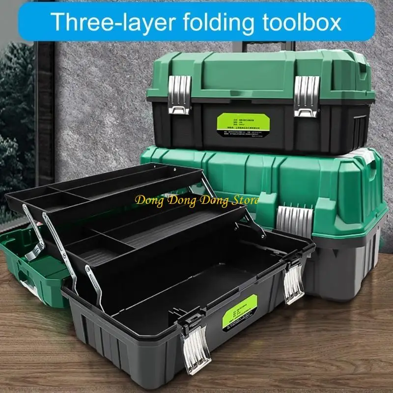 Toolbox With Handle, 3 Expandable Layers, Foldable Storage Case For Easy Access