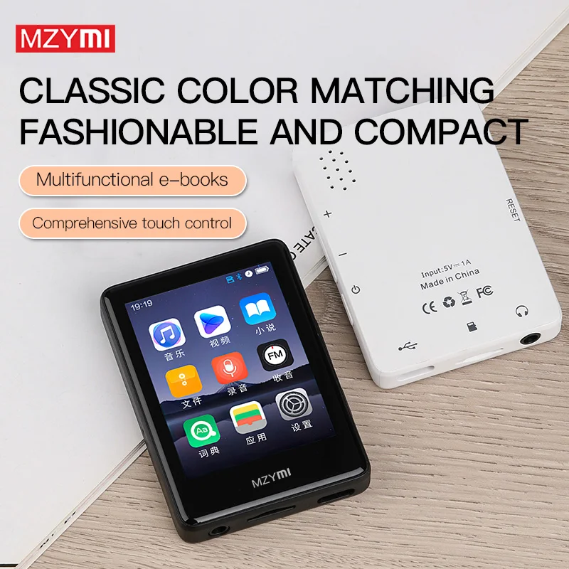 

MZYMI S18 Bluetooth MP3 MP4 Player Touch Screen HiFi Lossless Sound Built-in Speaker FM Radio Voice Recorder Walkman For Sports