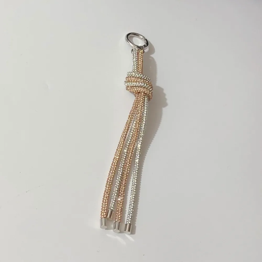 Sparkling Diamond Butterfly Knot Rope Korean Style Hanging Decoration Knot Bag Charm Colorful Sweet Style Bowknot Keyring Bag