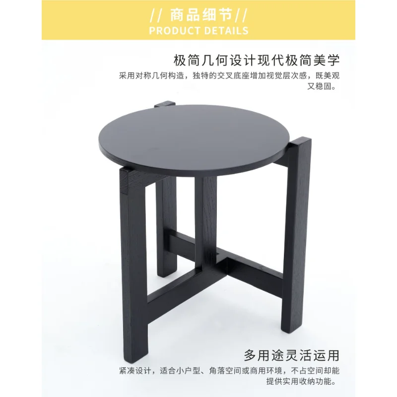 Living room sofa coffee table bedroom round side table multi-function corner table simple storage