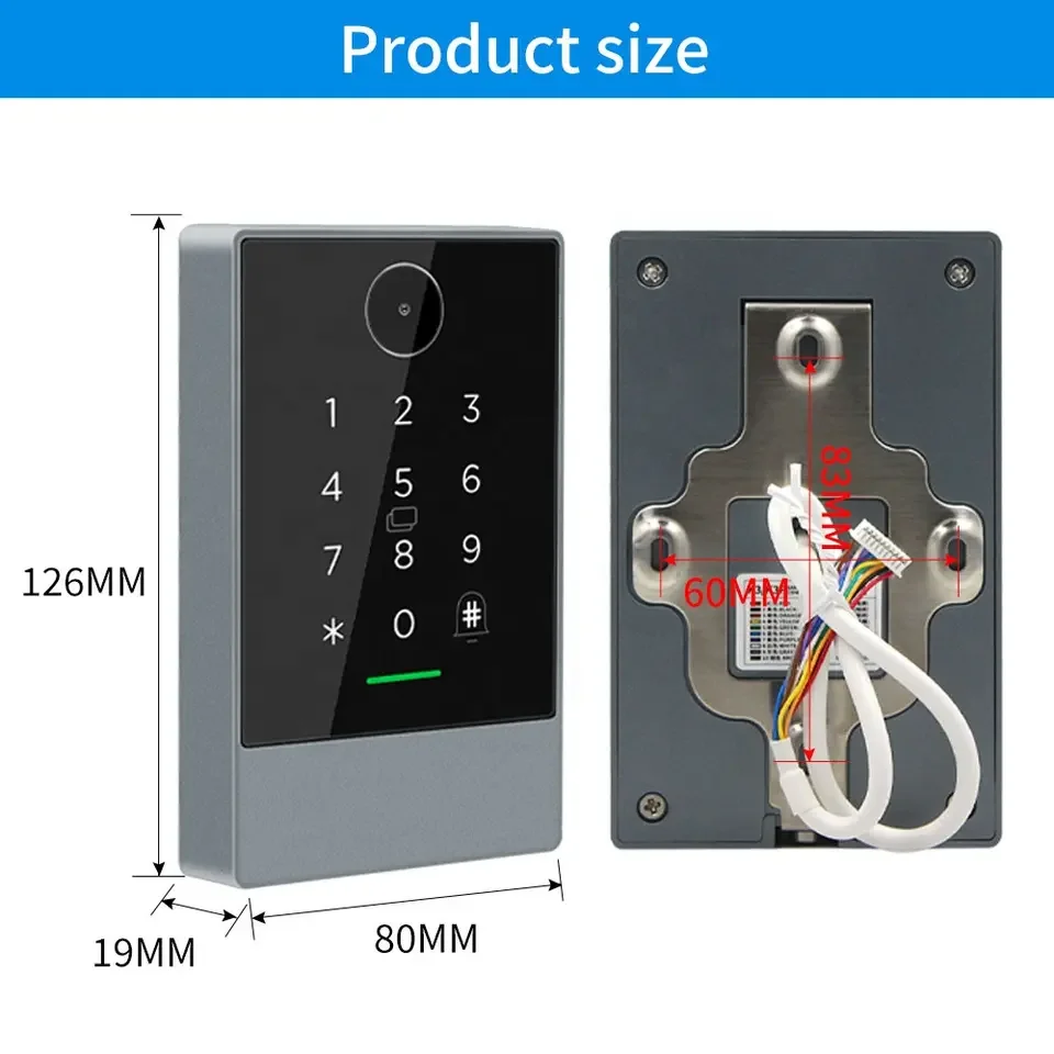 IP67 Waterproof Keypad QRcode Scanner K3Q Optional Remote Control TTLOCK QR Code Access Control Reader 13.56Mhz Rfid