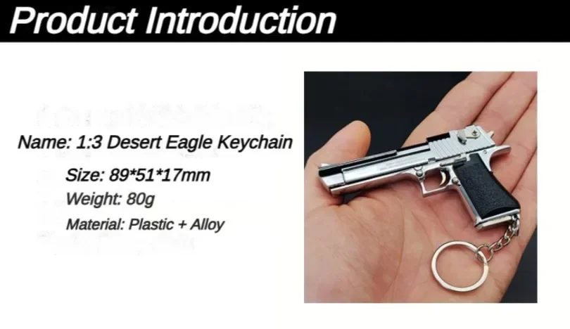 1:3 Maßstab Metall Mini-Spielzeugpistolen-Modell Legierung Schlüsselanhänger Täuschend Echt Aussehend Sammlerstück PUBG Exquisite Tragbare Dekorationen Geschenke für Freunde – Detail 1