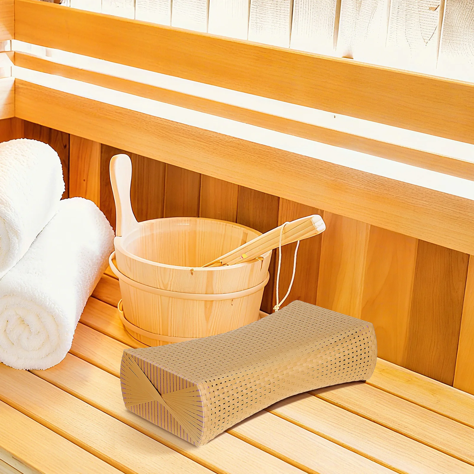 مقلد الروطان وسادة غرفة الساونا وسادة مسند الرقبة تنفس الصيف لوازم المنزل ساونا غرفة الوسائد وسائد النوم