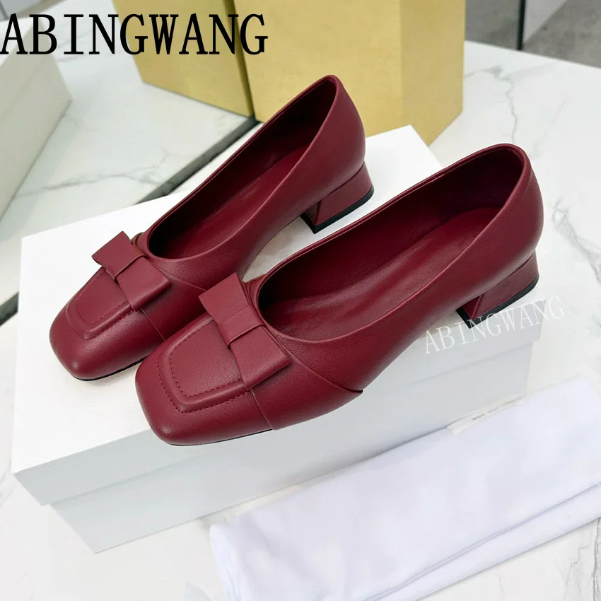 

2025 Spring Autumn New Genuine Leather Loafers for Women Round Toe Runway Ladies Office Shoesr Flats Lazy Shoes Women Shoes
