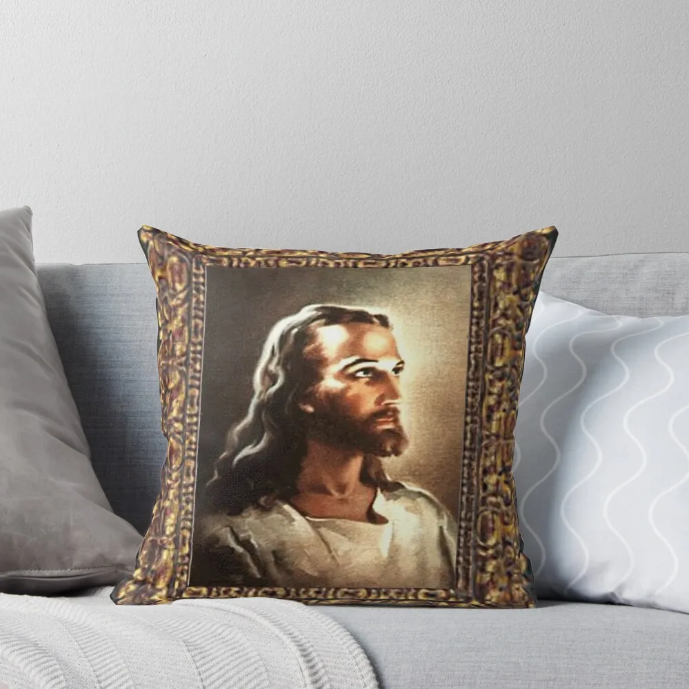 

WARNER SALLMAN'S JESUS FRAMED Throw Pillow Ornamental Pillow Luxury Pillow Cover Sofa Cushions Covers
