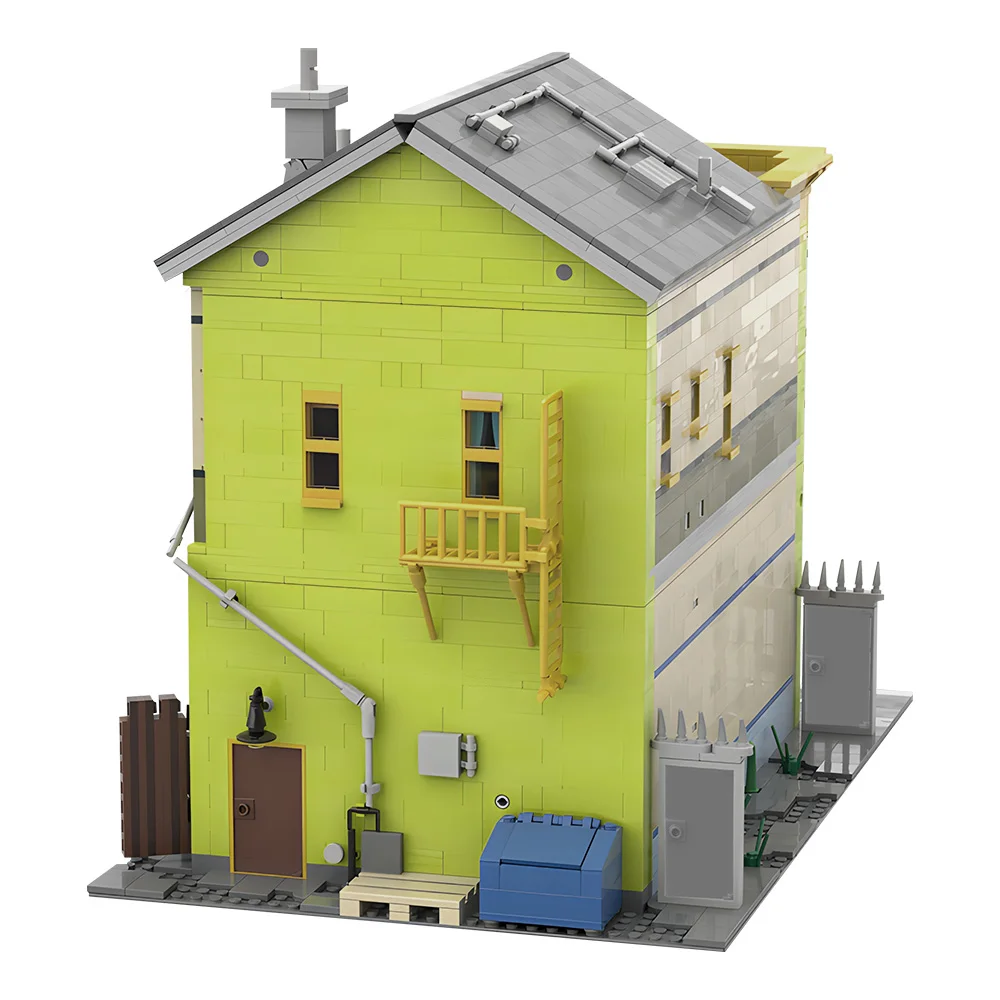 MOC Bob's Burger Haus Modell Bausteine Kreative Street View Burger Restaurant Wohnung Architektur Ziegel Spielzeug Geschenk