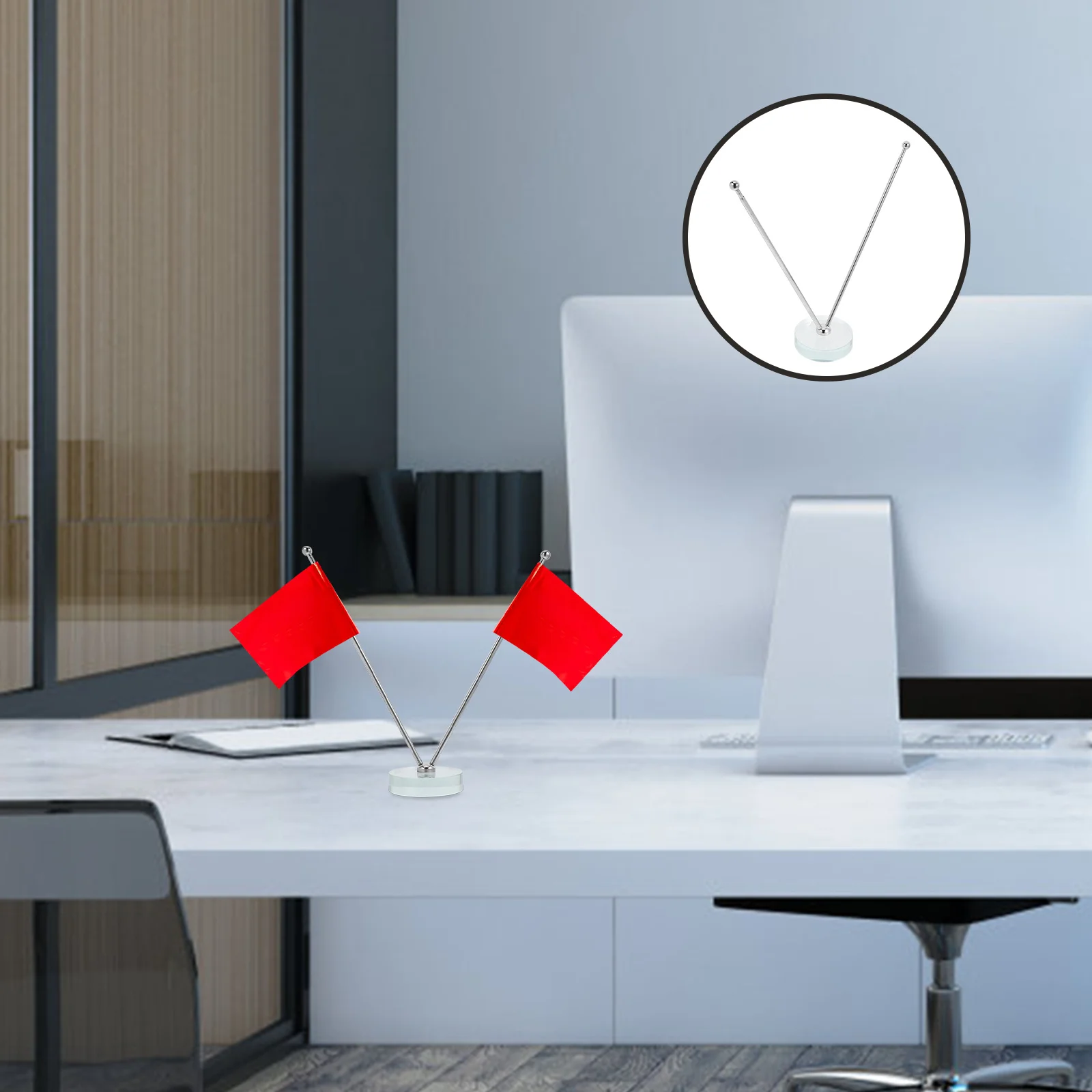 

V Shaped Desk Holder Sturdy Pole Stand Desktop Car Home Office Small Display Bracket Stable Base Wear-Resistant Universal