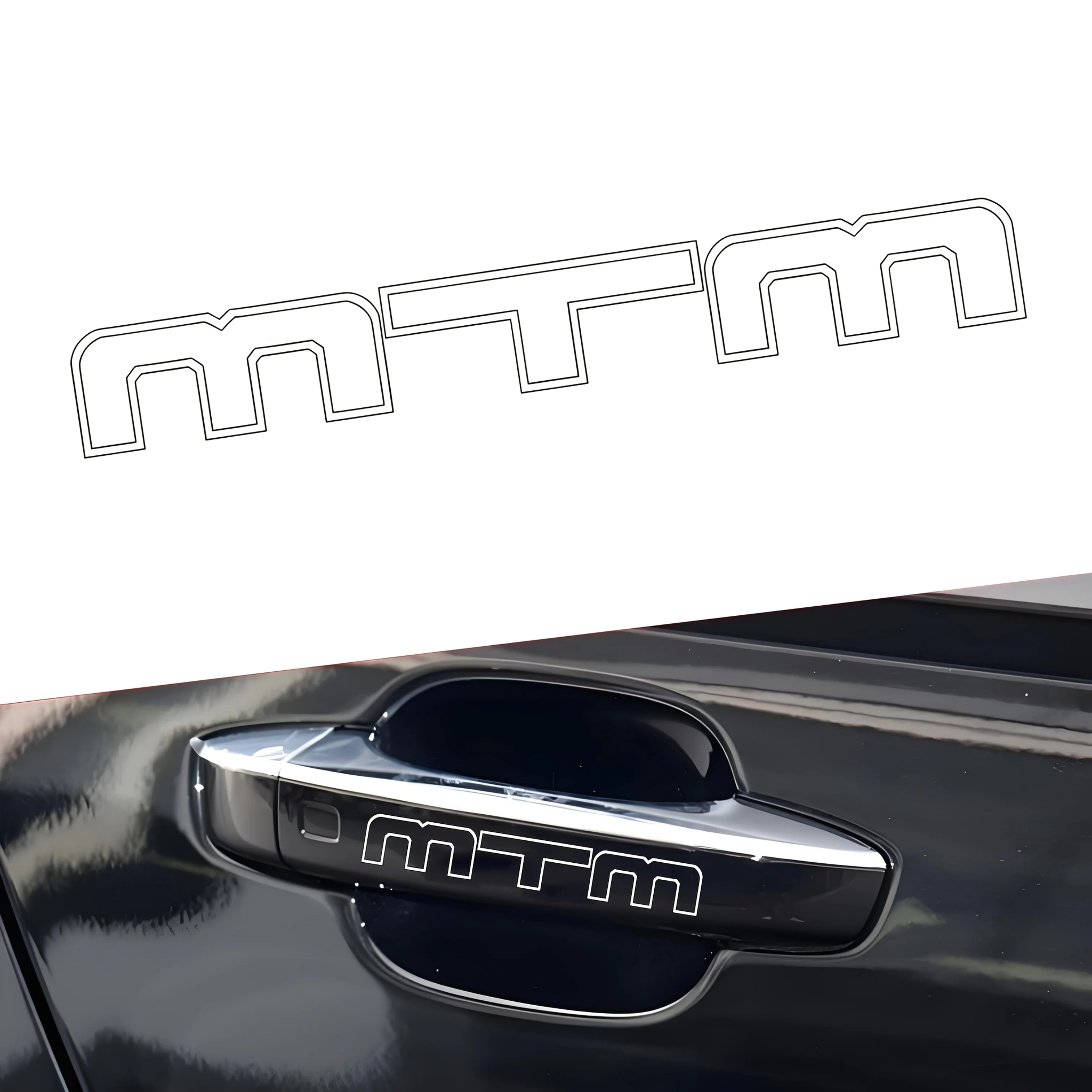 สติกเกอร์ตกแต่งรถยนต์และมอเตอร์ไซค์ 4 ชิ้น/ชุด รุ่น “MTM” ลายโลโก้สปอร์ต อุปกรณ์ตกแต่งภายนอกรถยนต์และมอเตอร์ไซค์