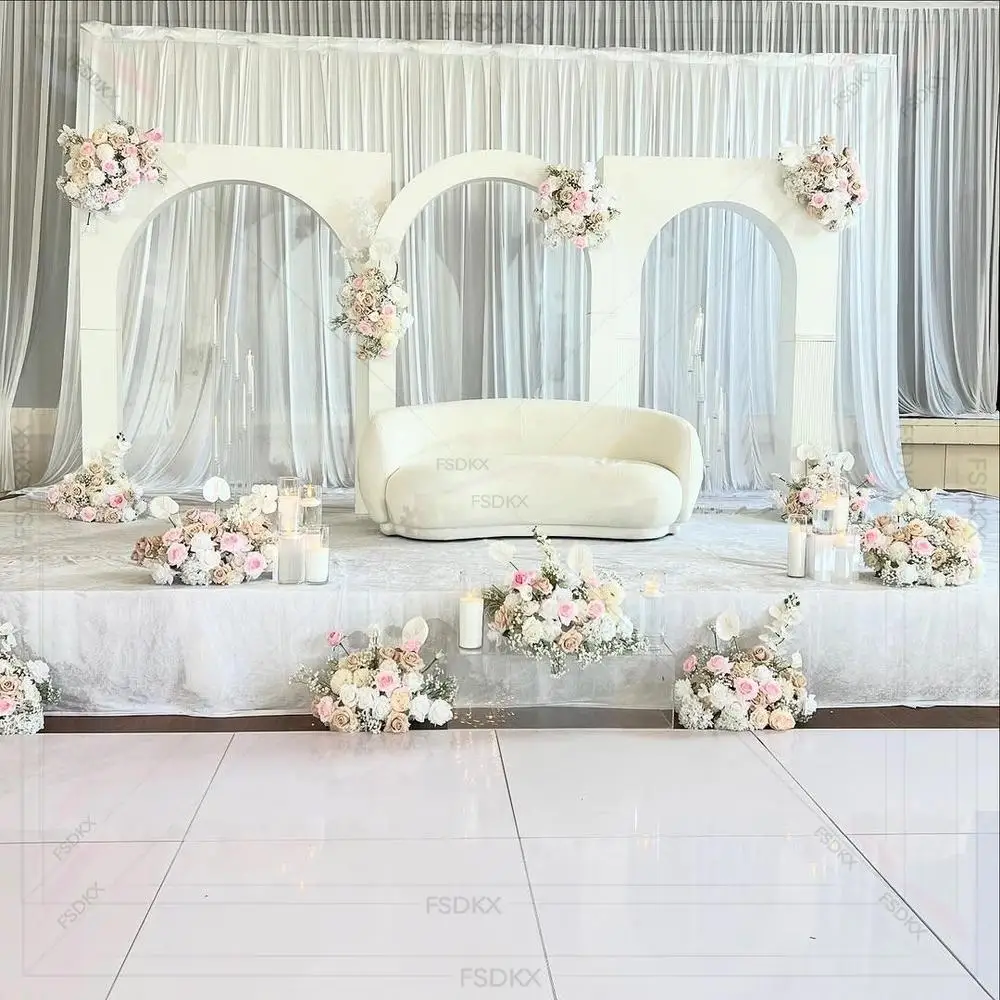 

Wedding Party Decoration Supplies Stage Backdrop White Event Arc Arch Backdrop Wall
