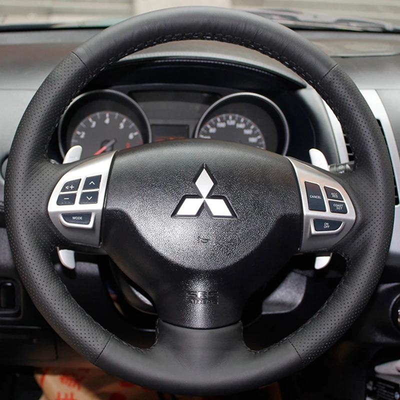 Braid Car Steering Wheel Cover For Mitsubishi Lancer X 10 Pajero Sport Outlander ASX Colt Citroen Steering Wrap Car Accessories