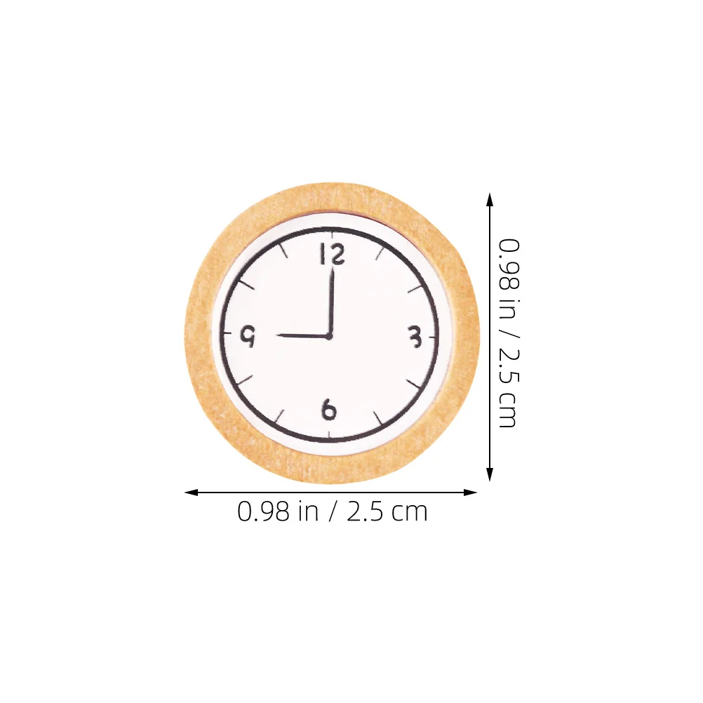 นาฬิกาแขวนผนังขนาด 1:12 จำนวน 2 ชิ้น ของตกแต่งบ้านตุ๊กตา ทำจากไม้ ให้พื้นผิวธรรมชาติ สำหรับการออกแบบตกแต่งภายในที่สมจริง อุปกรณ์ตกแต่งบ้านขนาดจิ๋ว