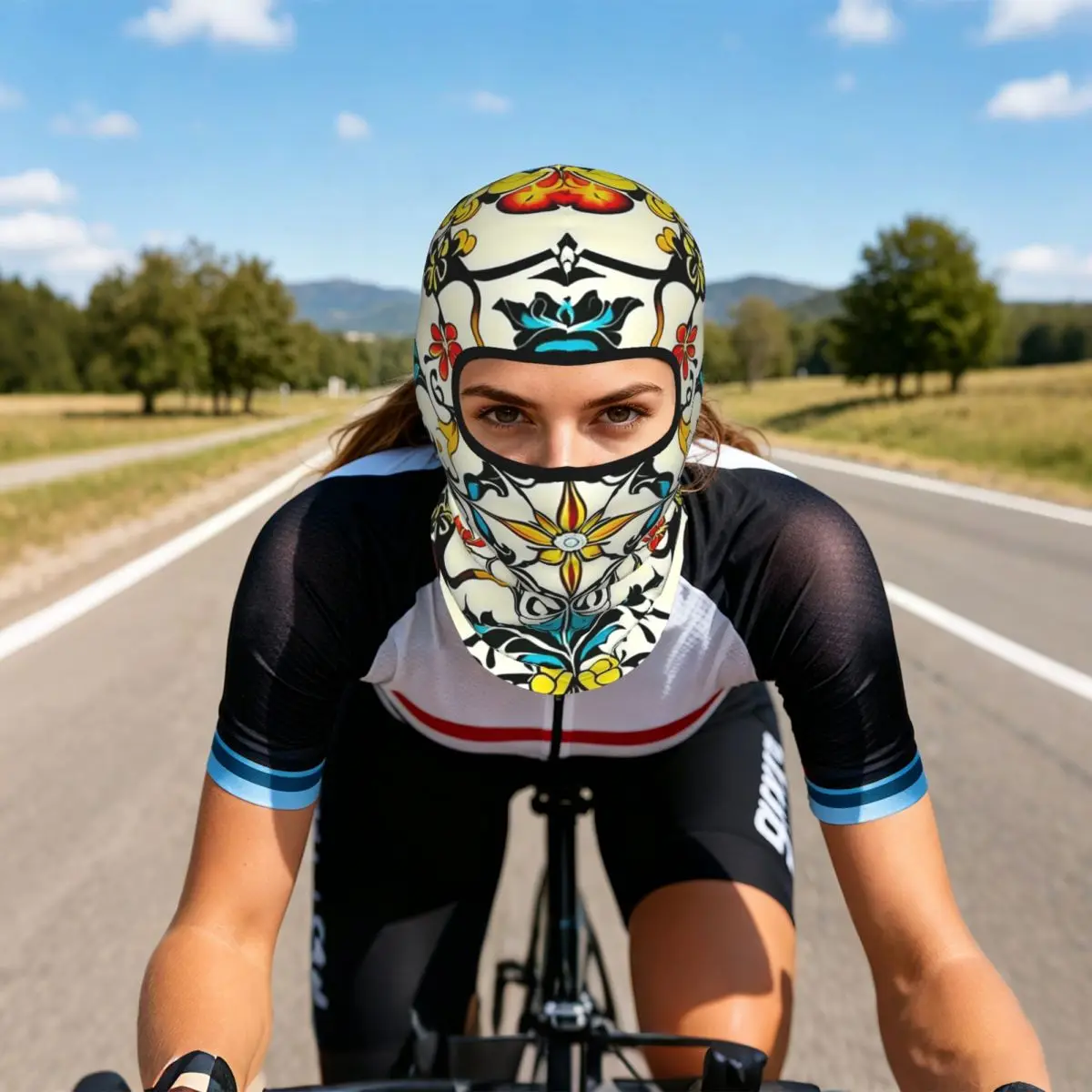 Classic Vintage Sicilian Tile Style Breathable Thin Balaclava Full Face Mask Sun Protection Neck Gaiter For Motorcycle Outdoor