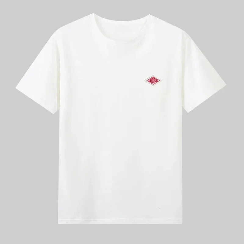 2026 export orders to Japan classic printed fashionable solid color loose short sleeved couple T-shirt men's and women's top