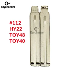 Keychannel 10PCS/LOT #112 Original  Metal Car Key Blade Hy22 TOY48 TOY40 Uncut Blank for Hyundai IX45 New SantaFe Replament Key