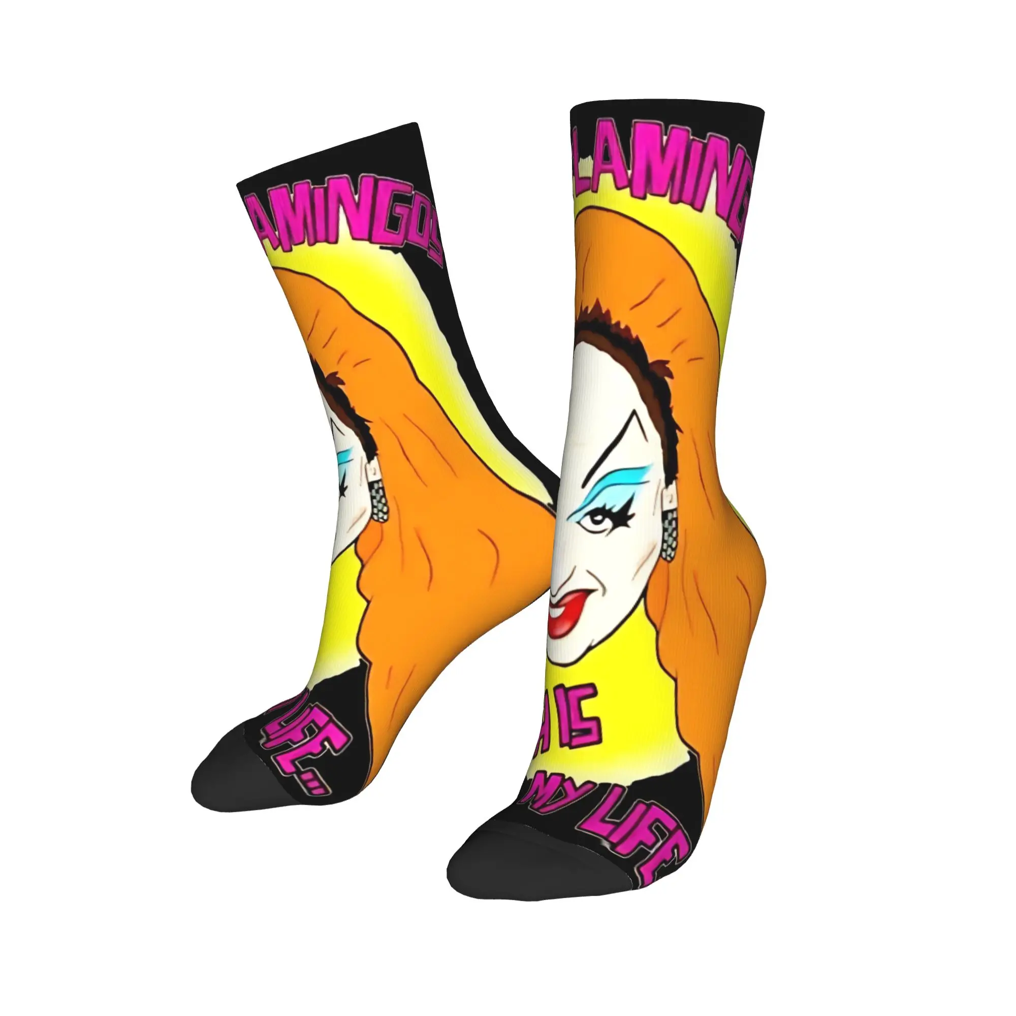 Pink Flamingos John Waters Divine  Merchandise Men Women Socks Flexible  Sport Middle Tube Socks Cute Gifts