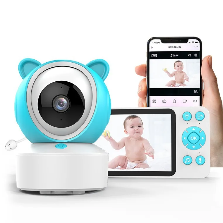 

Smart WIFI Baby Monitor HD 1080P Multi-function 5 Inch Screen Baby Camera Wide Angle Viewing Audio Intercom Phone App Control